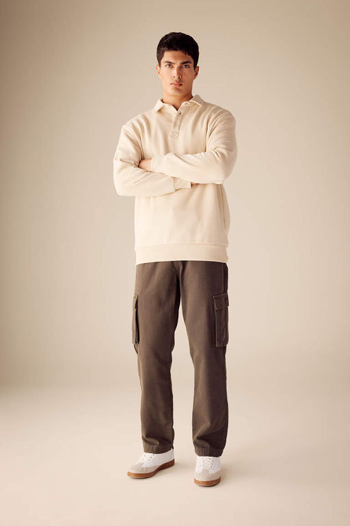 Брюки прямого кроя с нормальной талией и нормальной талией - Defacto фото 2