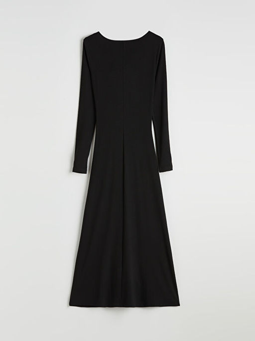 Kay?k Yaka B?zg?l? Elbise