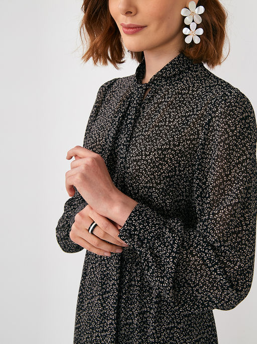 Платье шифон резинка+галстук