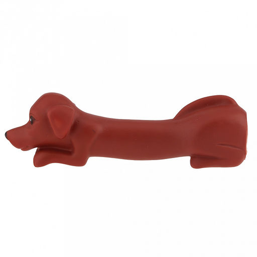 Игрушка для собаки Такса 17,5х4,5х5см, с пищалкой, ПВХ, цвета микс (коричневый, бежевый, белый/черный), Пэт тойс (Pet toys) (Китай)  фото 5