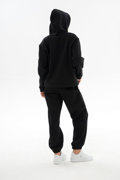 Костюм женский из футера 3х нит.начес Вектор черный - Амадэль фото 8