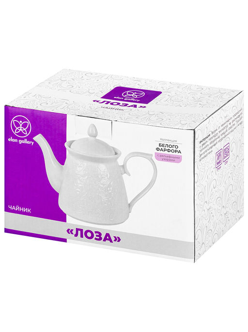 Чайник 900 мл 23*13*16,5 см "Лоза", фарфор