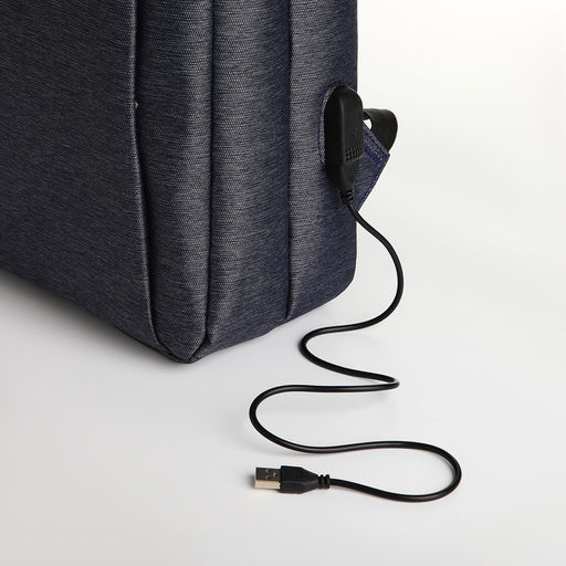 Рюкзак городской на молнии, 2 кармана, с USB, цвет синий - Simaland фото 5