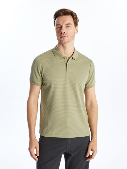 Polo Yaka K?sa Kollu Erkek Dokulu Ti??rt