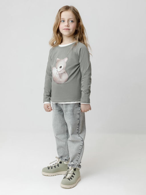 КР 302904/хаки 6206 к663 лонгслив (футболка дл.рукав) для дев