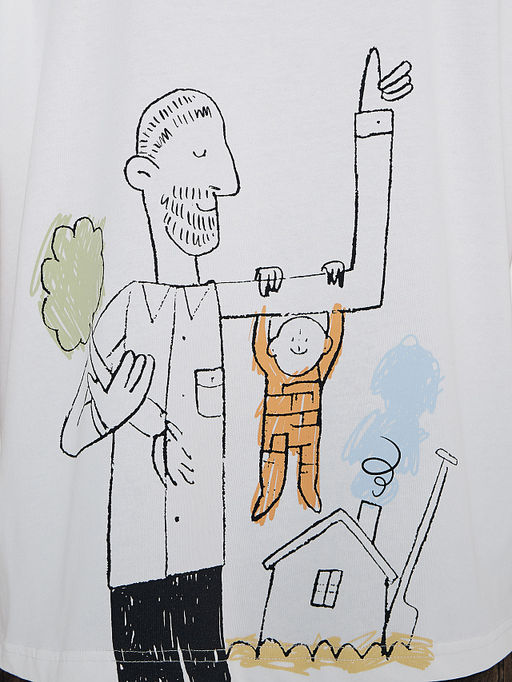 Футболка мужская белая с принтом