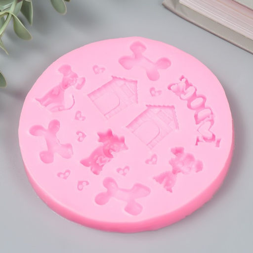 Молд силиконовый «Пёсики и будки» 1 × 8,8 × 8,8 см