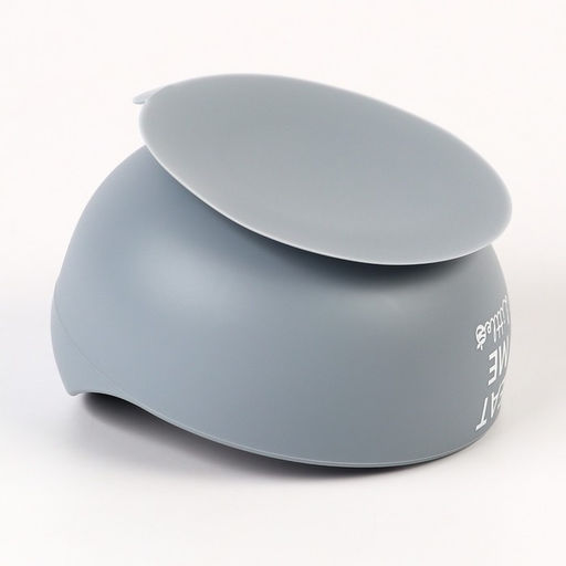 Тарелка детская на присоске 350 мл., M&B, 12×12×8, силикон, серый