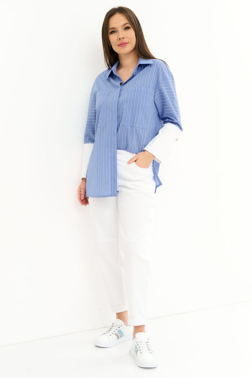 Рубашка Magia mody 2256 голубой в полоску