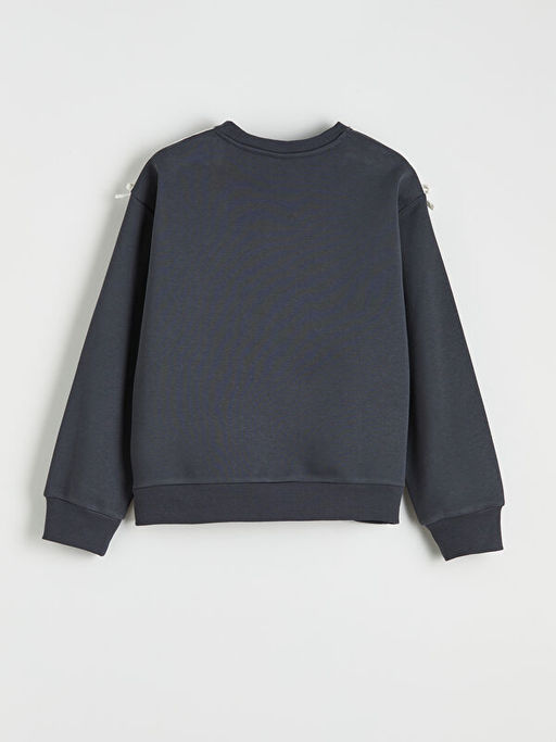 Bisiklet Yaka Fiyonk Detayl? K?z ?ocuk Sweatshirt ve E?ofman Alt?