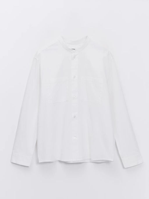 Рубашка с воротником-стойкой из льна ZR2605043011-1 / Zarina