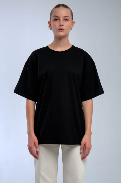 Арт. 31127 Футболка женская оверсайз 44-52 (5 шт) Цвет:черный - Калинка фото 2