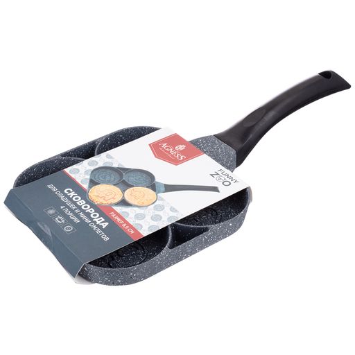 СКОВОРОДА AGNESS СМАЙЛ С МРАМОРНЫМ АНТИПРИГАР.ПОКРЫТИЕМ ДИА. 18,5 СМ, ВЫСОТА 2,5СМ  фото 2
