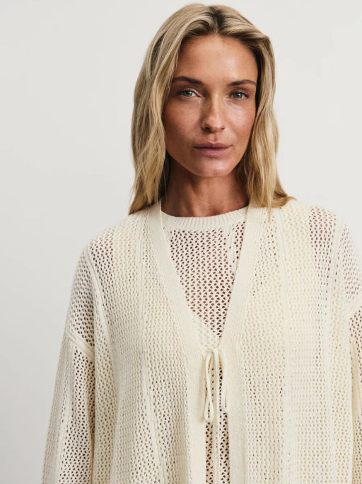 Длинный вязаный кардиган на завязках / Zarina фото 7