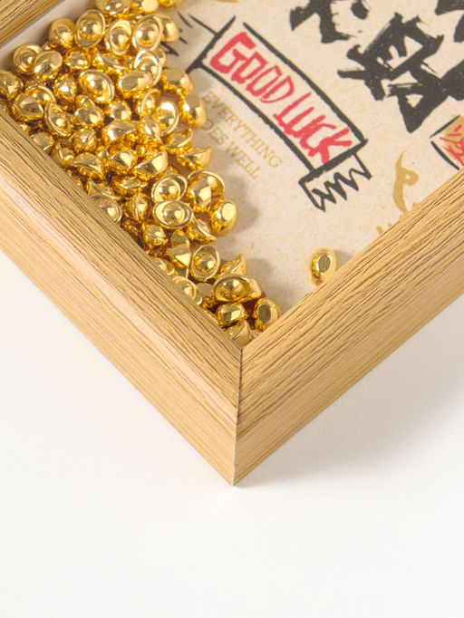 Сувенир панно в раме "Золотые слитки - Пожелание удачи" 3х12,3х17,2 см