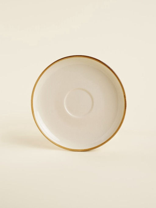 Чайная пара SL Home «Леггеро», 280 мл, блюдце d=14 см, фарфор, бежевая