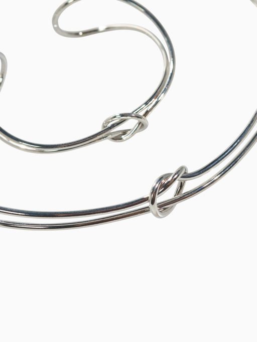 Набор 2 предмета: чокер, браслет Обруч узел, цвет серебро