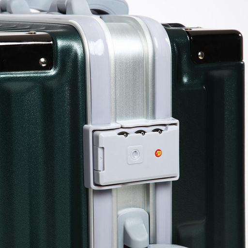 Чемодан малый 20, отдел на молнии, 2 кодовых замка, 4 колеса, крючок, цвет тёмно-зелёный - Simaland фото 6