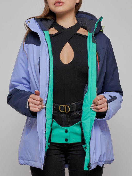 Горнолыжный костюм женский зимний фиолетового цвета 03307F - Chunmai фото 13