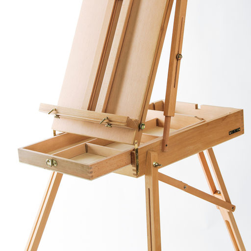 Этюдник, 50×34×11 см, высота холста 87 см, ножки 90 см, регулируемый ремень, бук
