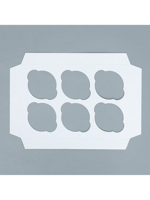 Цена за 5 шт. Коробка для капкейков, кондитерская упаковка двухсторонняя, 6 ячеек «Счастливых моментов», 25 х 17 х 10 см