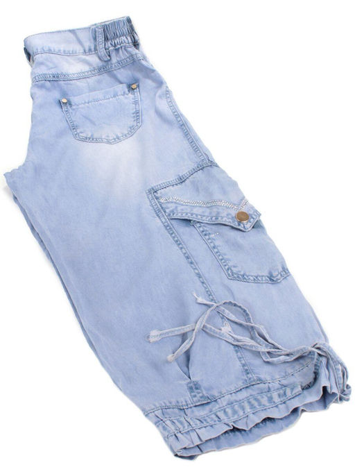 8305 LT. BLUE Брюки капри женские