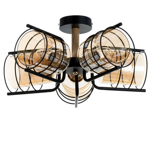 Светильник потолочный BayerLux «Моана», люстра 5хЕ27, 40 Вт, чёрный 43×14×21 см