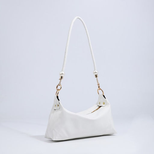 Сумка-багет на молнии, цвет белый - Simaland фото 3