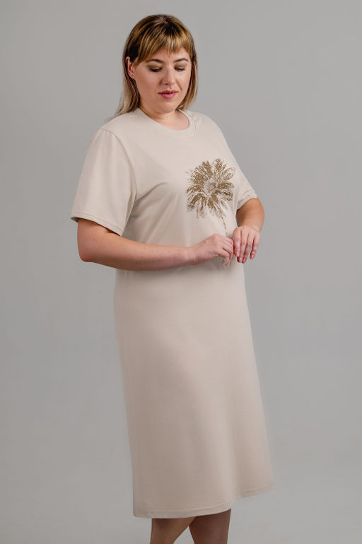 Арт. 4149 Туника женская 52-60 (5 шт) Цвет:бежевый - Калинка фото 2