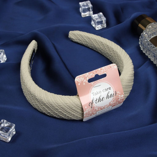 Ободок для волос «Жаннет», классик орнамент, 3 см, бежевый