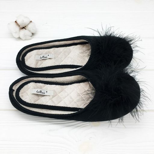 Тапочки Пушистики чёрные - Halluci фото 3