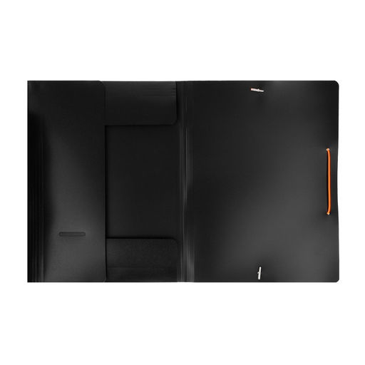 Цена за 4 шт. Папка на резинке А4, 500 мкм, Calligrata, корешок 15 мм, чёрная, МИКС (неоновые цветные резинки)  фото 4