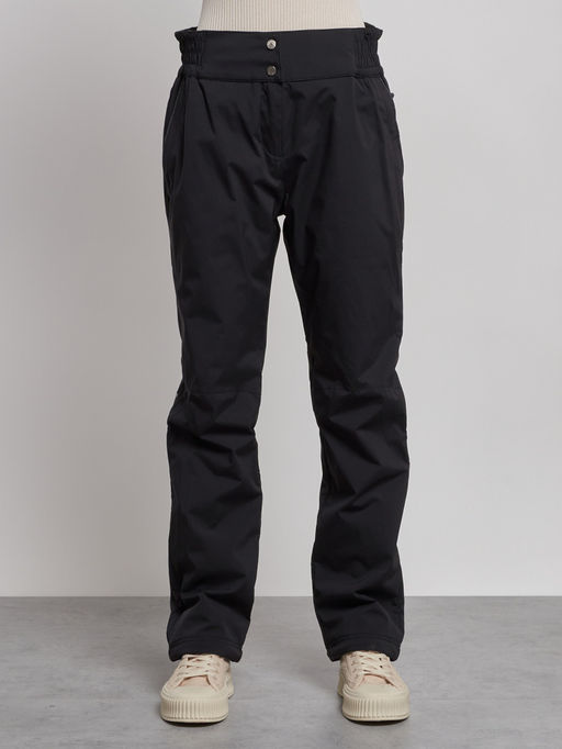 Брюки утепленные спортивные с высокой посадкой женские зимние черного цвета 7141Ch - Colannia фото 5