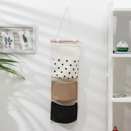 Органайзер подвесной с карманами «Доляна. Мэри», подвесной, 3 отделения, 59×20 см