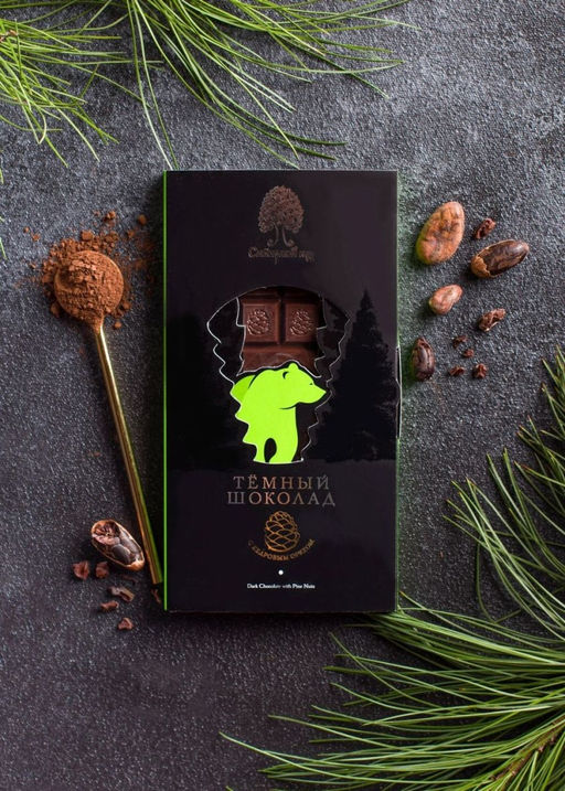 Тёмный шоколад с кедровым орехом, 100 г - Сибирский кедр фото 4
