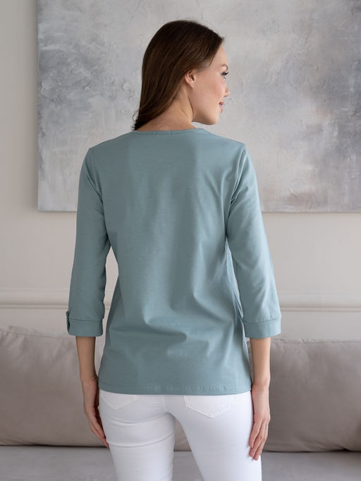 Джемпер хлопок 95%, лайкра 5%,фисташковый - Binita фото 13