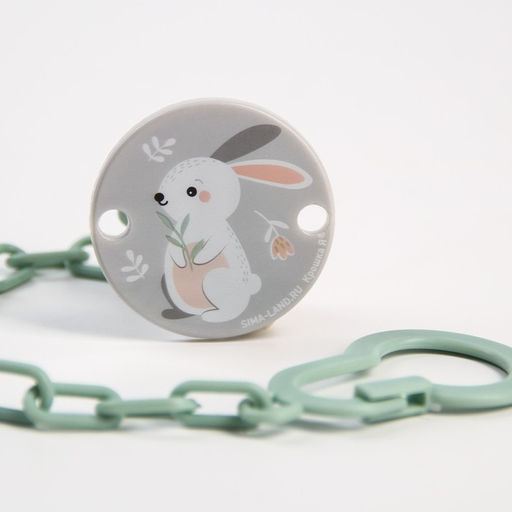 Держатель для соски - пустышки на цепочке Зайка - Крошка я фото 3