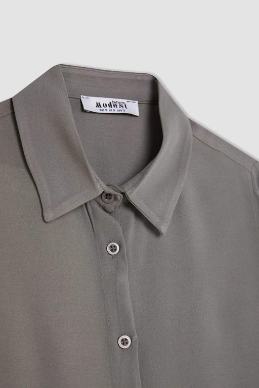 Рубашка-туника стандартного кроя с длинными рукавами - Defacto фото 9