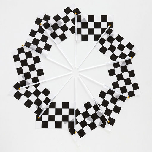 Флаг финишный, для гонок, формула 1, набор 10 шт., 14×21 см, полиэстер