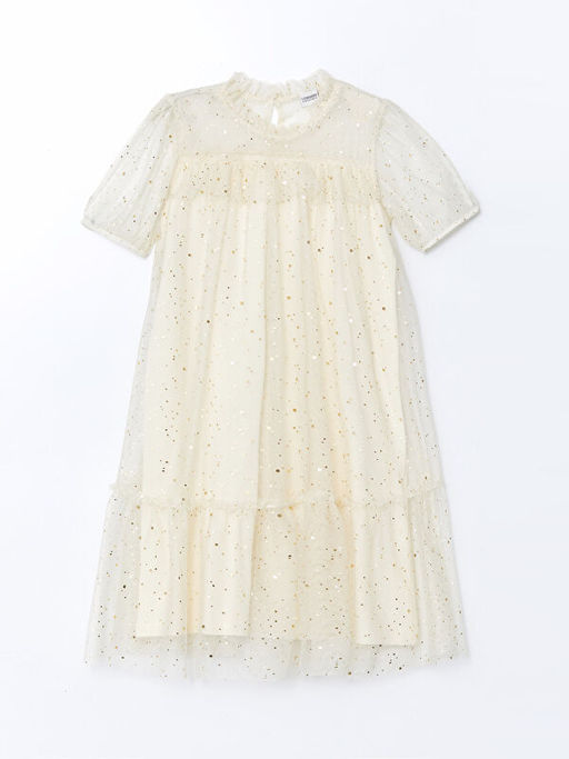 Bisiklet Yaka I??lt?l? K?z ?ocuk Elbise