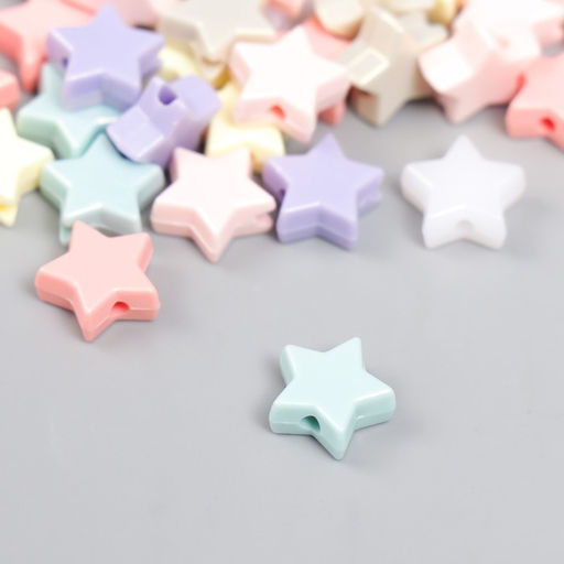 Набор бусин для рукоделия и плетения Арт Узор. Звёздочки. Пастель, 20 г, жемчужные, 0.5?1?1 см