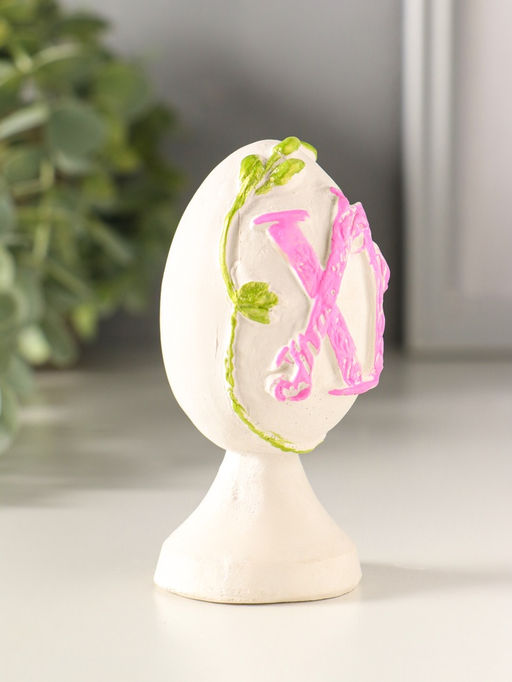 Фигурка гипс Яйцо Пасхальное ХВ, 9?4 см, с розовым