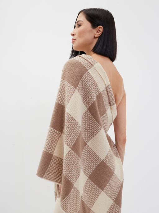 в составе шерсть Большой, мягкий, теплый двусторонний палантин с принтом - Tantino фото 3