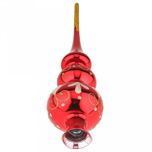 Елочная игрушка верхушка стеклянная Шарм h27,5см, ручная художественная роспись, подарочная упаковка (Россия) - Домашняя мода фото 4