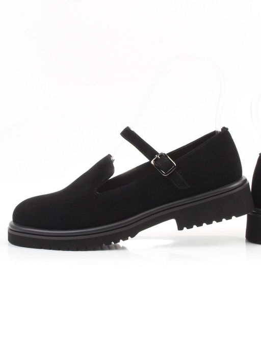 06-DLG05-3 BLACK Туфли женские (натуральная замша)