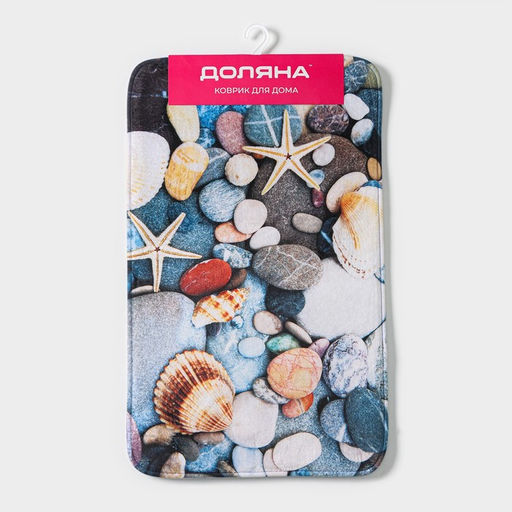 Коврик для ванной и туалета Доляна Ракушки на камушках, 45?75 см  фото 8