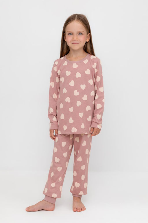 К 1561/серая пудра,сердечки пижама дет - Crockid фото 2
