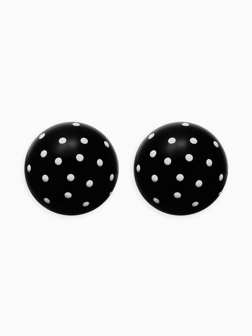 Серьги «Бусина. Шар в точку», d=2 см, чёрные, белые