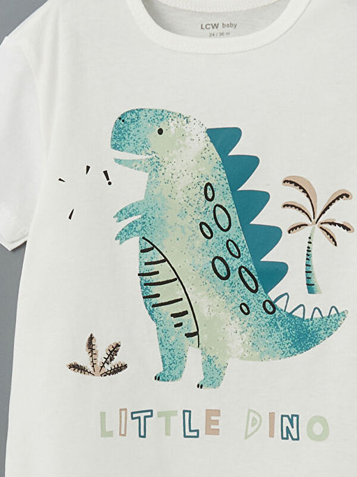 Dinozor Bask?l? Erkek Bebek Pijama ?st