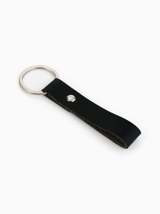 Цена за 2 шт. Брелок для ключей из искусственной кожи, черный, 9×2 см